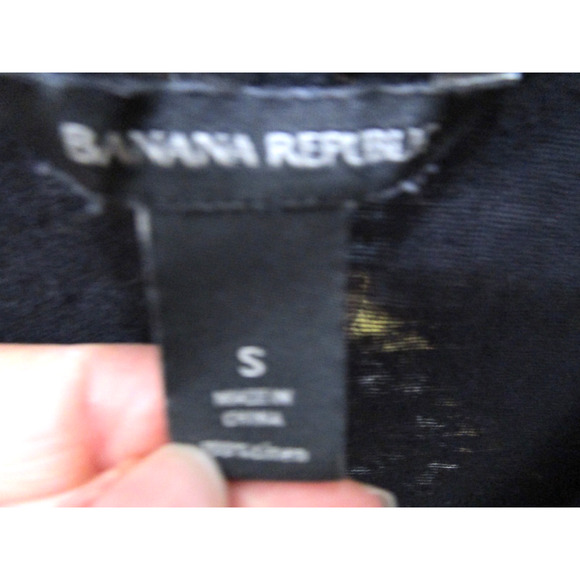 Banana Republic Black Semi-Sheer Linen Blend V Neck T Shirt Women S - Picture 7 of 7